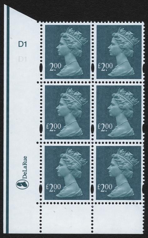 2003 GB - SGY1747 (U491) £2 Dull Blue (D) Cyl Blk D1 Dot (6) AU