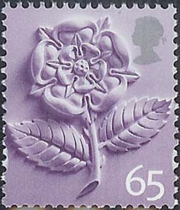 2001 GB - SGEN4 - 65p Rose 2B (D) Reddish Violet & Silver MNH