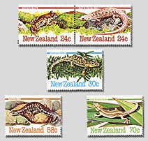 1984 NZ - SG1340-44 Amphibians and Reptiles Set (5) MNH