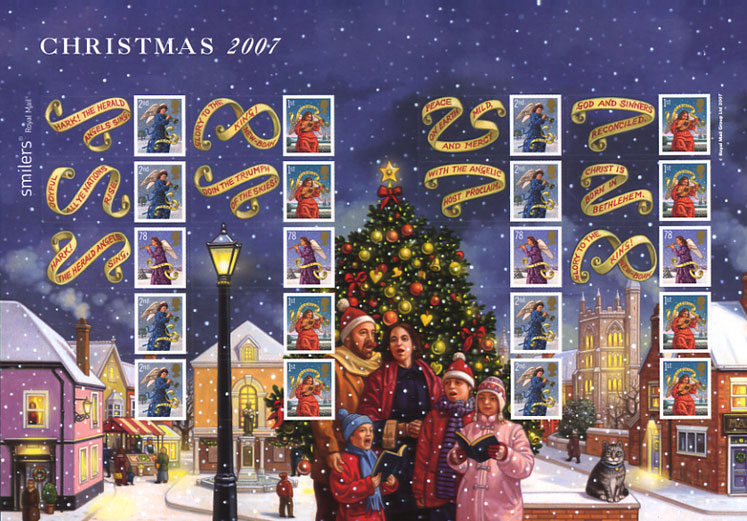 2007 GB - LS42 - "Christmas Madonna and Child" Smiler Sheet MNH