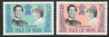 1981 IOM - Royal Wedding: Prince Charles and Lady Di Set(2) MNH