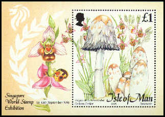1995 IOM - Fungi & Singapore World Stamp Exhibition M/S MNH