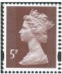 5p Litho error violet-brown