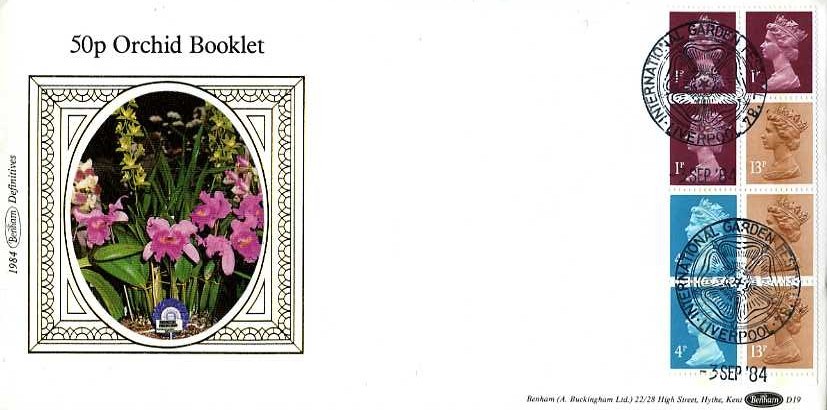1984 GB - D019 - 50p Orchids Se-Tenant Booklet Pane (Benham)
