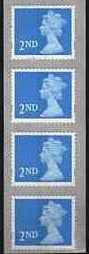 1997 GB - SG1976 2nd Blue SAdh Strip 4 Enschedé Coil MNH