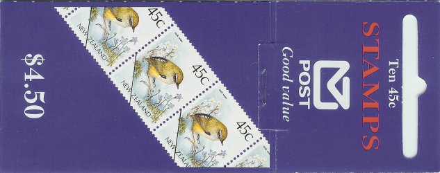1991 NZ - SB56 $4.50 Rock Wren (closed) [Blue Hang-Sell]