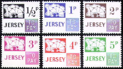 1971 JD7-JD14 Jersey Maps Decimal Set (8) Used